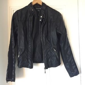 Vegan leather biker jacket